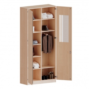 Garderobenschrank, 6 OH, 2 Türen, abschließbar, Gaderobe/Fachboden B/H/T 120x226x50cm 